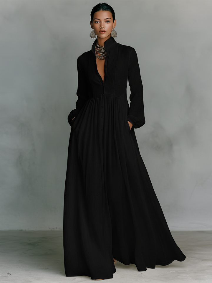 Celeste™ – Minimalist Linen Maxi Dress