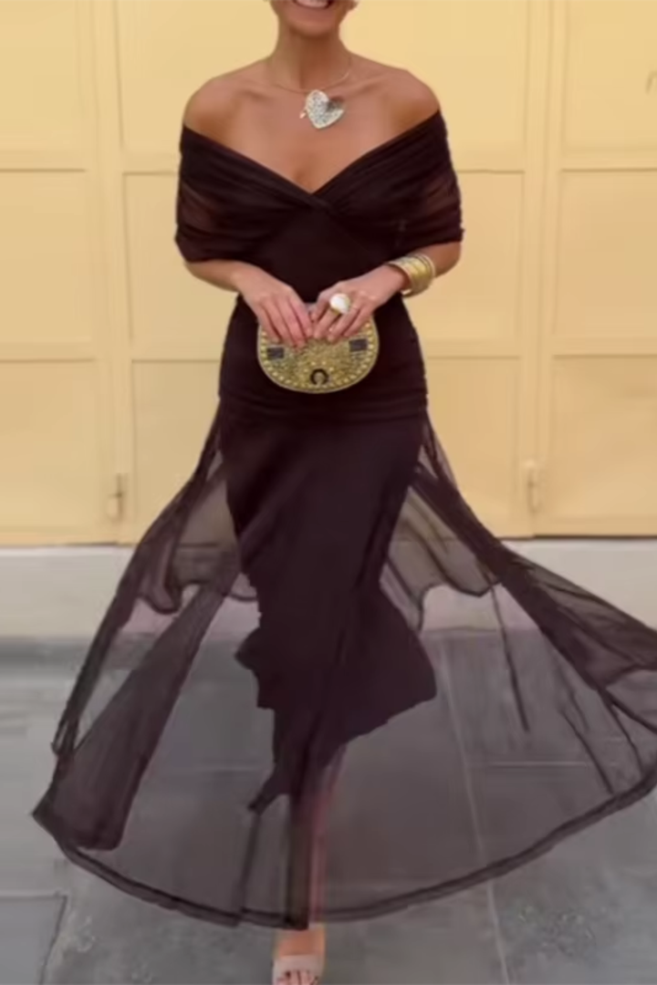 Louise | Elegant Maxi Party Dress with V-Neck