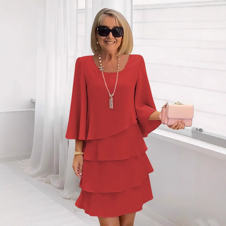 Margaux – Elegant Midi Dress with Ruffles