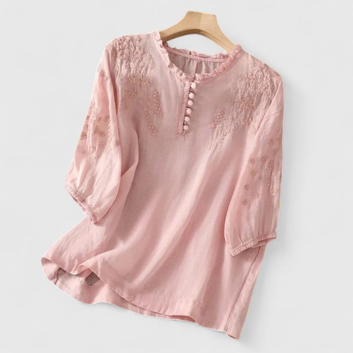 Vasilene | Button-Front Blouse