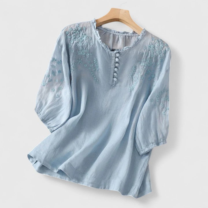 Vasilene | Button-Front Blouse