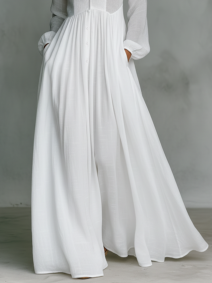 Celeste™ – Minimalist Linen Maxi Dress